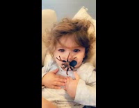 Baby scared of spider filter on face