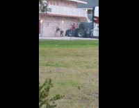 Blue shorts girl twerks parking lot 