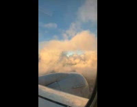 Time lapse plane view land on airport
