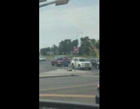 Man costume Spider-Man dance middle of the road no audio