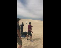 Huge car drives into air in desert 