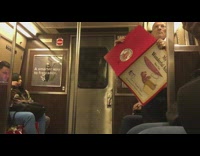 Collab Subway Creatures - Old man white shirt reading and tearing apart big book