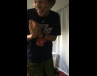 Guy does the Shoot dance and hits hand on bed frame