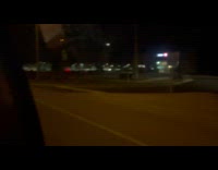 Stop signage moved by the strong wind