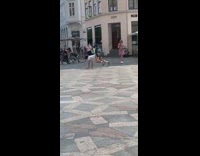 Guy white shirt WAP dance tikkok street 