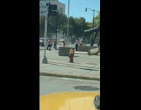 Middle aged group dance street fist statue