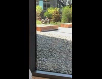 Black shorts girl dances table apartment courtyard