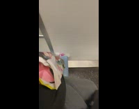 pink vibrator abandoned on subway seat