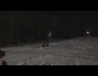 Pt. 2 Guy does spin trick on snowboard and lands