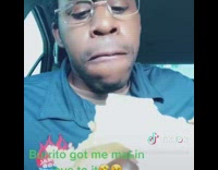 Guy sings love song to burrito