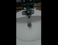 Round sound stand stick sideways on sink
