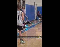 Baby gets pulled on a leash by mom 