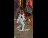 Little girl front flip smiles at camera