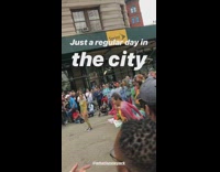 Group of naked environmentalist protestors with bodies painted take a picture together