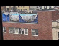 Swimming pool illegally built on building rooftop