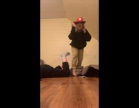 Two girls booty bump one falls