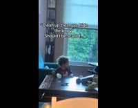 Toddler boy sings clean up hide the body