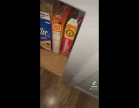 Potato growing under guys cabinet in bag 