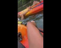 Friend embarrassed of friend Becky spreading legs