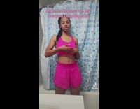 Collab BitchIG2 - Lady wearing pink shorts dances in bathroom 