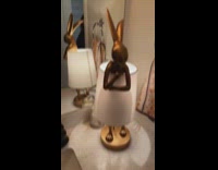 Woman shows lamp mom just bought