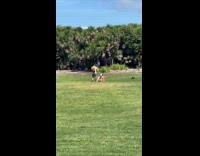 Woman workout video shoot near ancient ruins