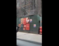 Anthony Weiner campaign posters on the street