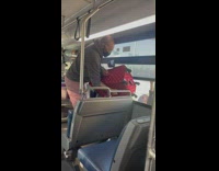 People jump out of bus from the window