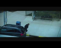 Guy goes inside parked black truck 