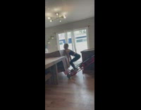 Blonde Lady Gets Hit by Crate Mover 