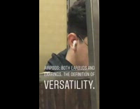 Guy puts airpods into his ear and earlobe piercing #BluePointWhatTheL