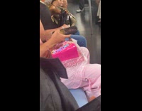 Collab Subway Creatures - Girl play with barbie doll inside train