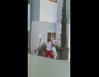 Man red pants throw woman pool tiktok Part 1