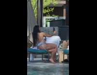 Woman white bikini almost naked tattoo selfie Part 1