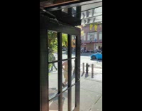 Shirtless guy goes crazy outside the restaurant