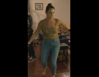 Woman dances to song guy kicks falls