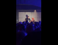 Man dances to music at the concert