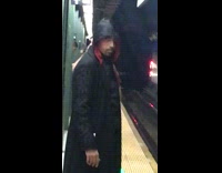 Pt. 5 Easter bunny subway man and guy with a black cloak and lightsaber inside subway station #BluePointWhatTheL