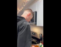 Woman gives boyfriend water not using glass