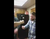 NSFW guy drops beer on purpose 