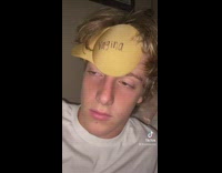 Guy has to guess word on forehead vagina