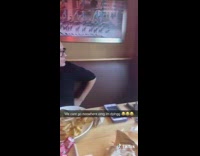 Staring at me girls outside pizza window