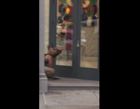 Man in rat costume scares little girl 