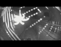 Spider build web in front of security camera