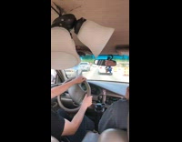 Guy with ceiling chandelier driving car 