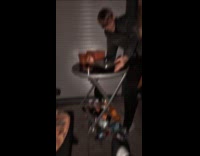 Drunk guy falls down to the table