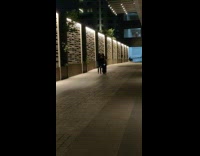 Collab IITW - girl black skirt pose wall fountain