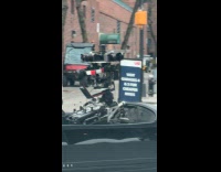 Black Autocycle with camera equipped on stabilizer