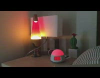 Time-lapse of red lava lamp flowing in bedroom 