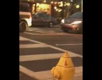 White car person playing music from flute traffic train